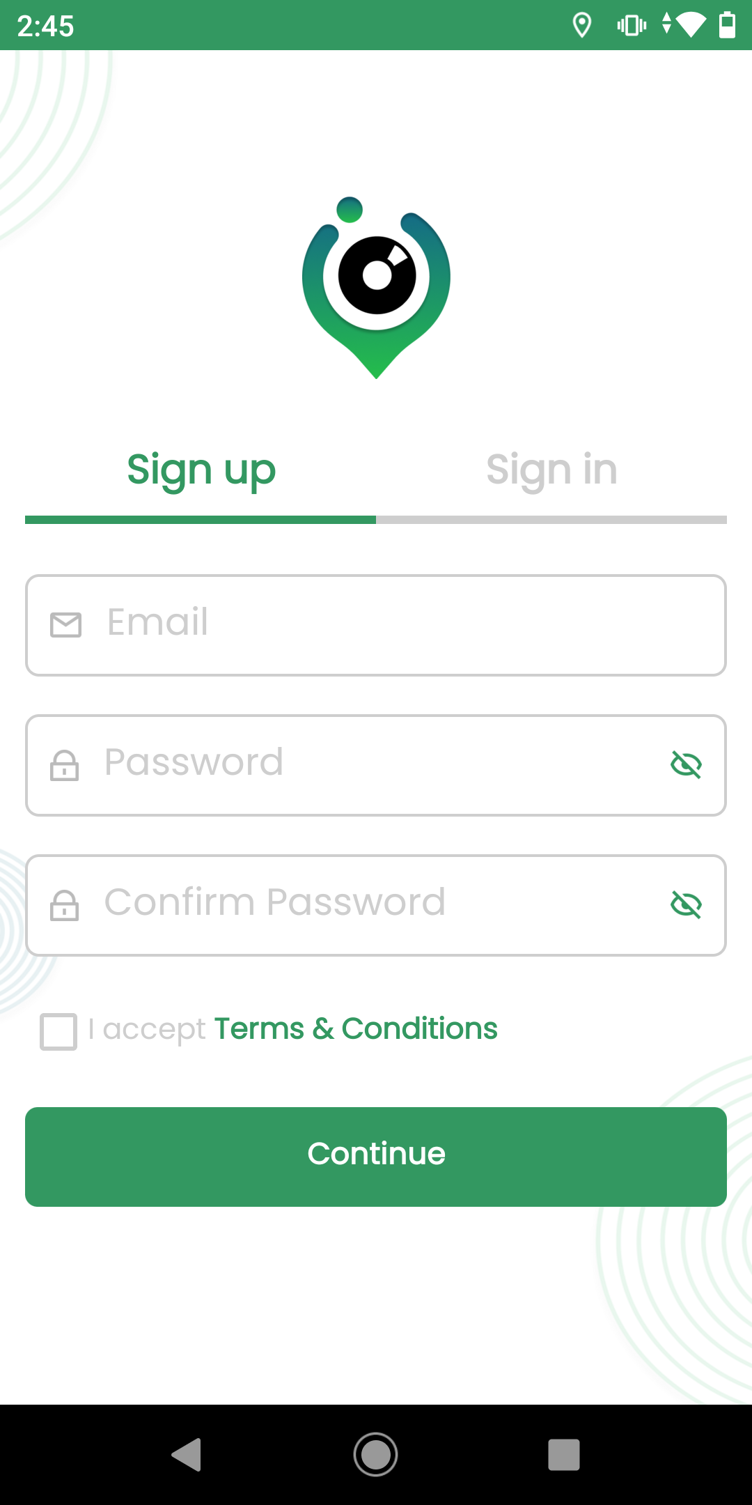 Signup Screen